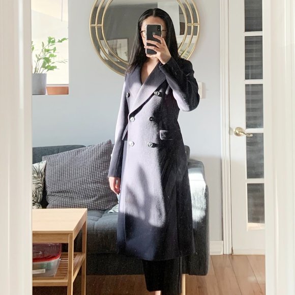 UNIQLO Navy Wool Coat - Picture 1 of 10